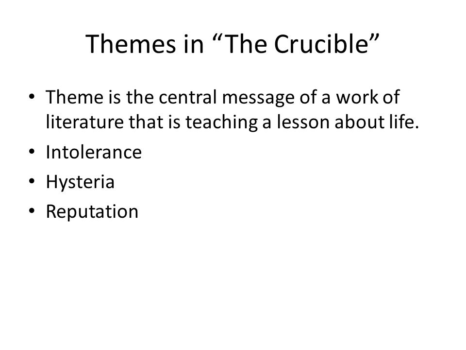 Intolerance In The Crucible